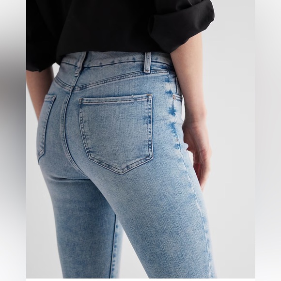Express High Waisted Light Wash FlexX Skinny Jeans NEW size small - Picture 4 of 5